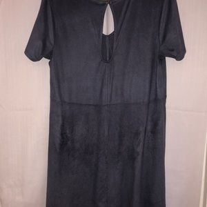 Gray Suede T-shirt Dress